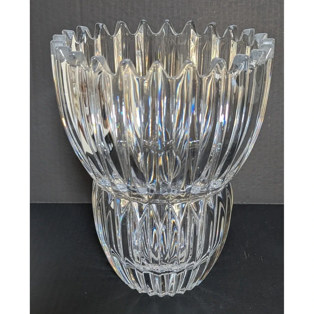 Vintage 80s 90s Mikasa Ice Palace Lead Crystal Vase 9